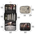 thumbnail image 3 of Iauyy 3 Piece Large Portable Hanging Toiletry Bags for Travel,Foldable Makeup Organizer with Multiple Compartments for Men&Women，Retro Newspaper Texture, 3 of 9