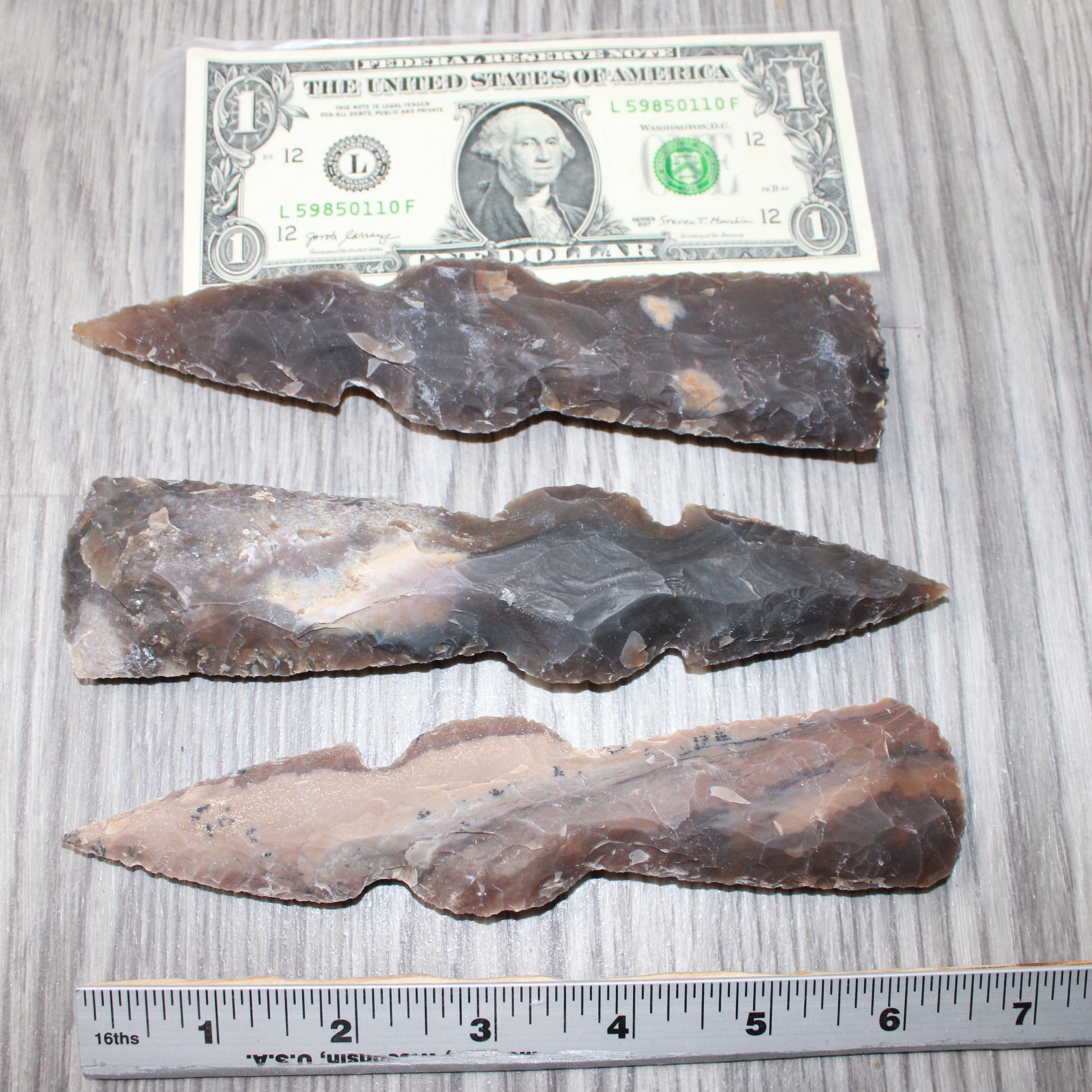 3 Stone Ornamental Tomahawk Heads #7363    Agate Jasper Ax Axe Hatchet