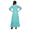 thumbnail image 3 of Moomaya Printed Round Neck 3/4 Sleeve Long Maxi Dress With Drawstring Waist, 3 of 3