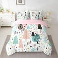 thumbnail image 2 of Homewish Cartoon Xmas Tree 7-Piece Twin Bedding Sets,Colorful Stars Print Bedding Comforter Set,White Pink Green Sheet Sets For Girls Kids,Super Cozy Room Decor Reversible, 2 of 8