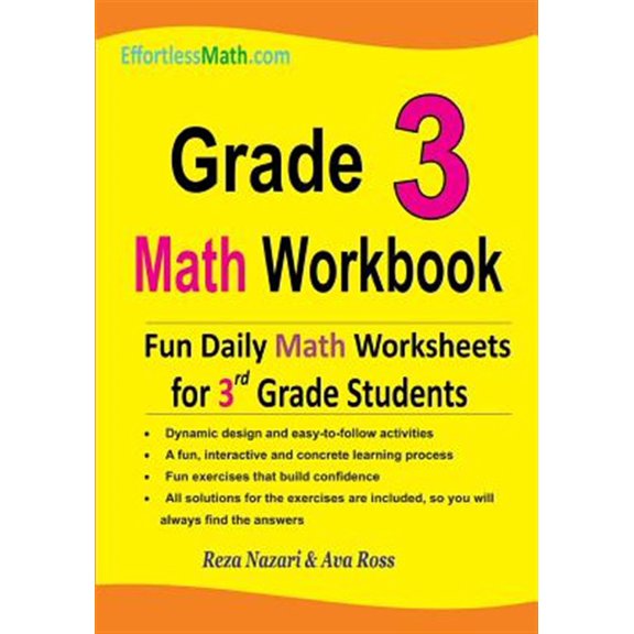 Pre-Owned Grade 3 Math Workbook : Fun Daily Math Worksheets for 3rd Grade Students