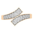 thumbnail image 2 of Dazzlingrock Collection Round White Diamond Bypass Engagement Ring for Women (0.22 ctw, Color I-J, Clarity I1-I2) in 18K Rose Gold, Size 9, 2 of 6