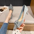 thumbnail image 3 of Zapatos de tacón alto con nudo de mariposa para mujer, diseño nuevo de primavera 2022, zapatos básicos de punta puntiaguda, 3 of 5