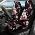 thumbnail image 2 of Jeiento Pink Cherry Blossom 14 Pcs Car Seat Covers Full Set with Auto Steering Wheel Cover Armrest Cushion Seat Belt Covers Automotive Interior Sets Unverisal Fit Cars SUV Turck Van Sedan, 2 of 7
