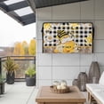thumbnail image 2 of Outdoor TV Cover 68x42x4.5in, Coffee Cup Bee Gnome Black Buffalo Plaid Weatherproof TV Screen Protector with Zipper, Yellow Daisy Flower Outside Television Cover Fits Up to 70-75", 2 of 9