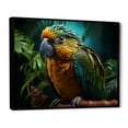 thumbnail image 2 of Designart "Parrots Creating Emerald Melodies" Parrot Floater Framed Wall Decor, 2 of 5