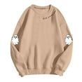 thumbnail image 3 of Spooky Season Halloween Sweatshirts for Women 2025 Cute Ghost Graphic Long Sleeve Crewneck Sweatshirt Pullover Tops, 3 of 6