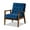 Navy Blue, Brown, variant on Sorrento Mid-century Modern Navy Blue Velvet Fabric Upholstered Walnut Finished Wooden Lounge Chair