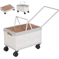 thumbnail image 5 of Collapsible Rolling Crate Portable Shopping Utility Cart Plastic Rolling Tool Box with 360°Rotate Wheel for Travel Shopping Moving Storage Office Use, 5 of 18