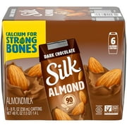 Silk Shelf Stable, Dairy Free, Lactose Free, Gluten Free, Dark Chocolate Almond Milk, 8 fl oz Carton, 6 Count