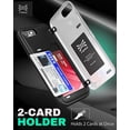 thumbnail image 3 of TORU CX HYBRID for iPhone SE (2022) / SE (2020) / iPhone 8 / iPhone 7 Wallet Case | Dual Layer Slim Protective Hard Cover with Hidden 2-Credit Card Slot Holder - Ocean Waves Pattern, 3 of 7