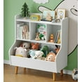 thumbnail image 6 of Bookshelf and Toy Storage Organizer, Wooden Toddler Bookshelf for ’ Rooms, 3 Tier Nursery Book Shelves, Small White Bookcase for Playroom, Bedroom, Classroom, 6 of 13