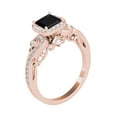 thumbnail image 2 of Black Diamond Princess Cut 10K 1.50 Carats Engagement Ring In Solid Rose Gold, 2 of 4