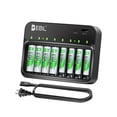 thumbnail image 1 of EBL Cargador Inteligente para Pilas AA/AAA/9V con Puertos USB-C y USB-A PD 20W | Incluye 4 Pilas Recargables AA 2800mAh y 4 Pilas AAA 1100mAh, 1 of 7