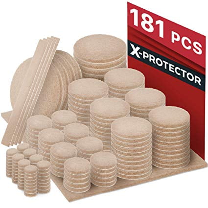 X Protector Premium Ultra Large Pack Furniture Pads 181 Piece Felt Feet All Sizes Your Best Wood Floor Protectors Protect Hardwood Laminate Flooring With 100 Satisfaction Com Felt Pads Furniture Feet All Sizes, Best Furniture Pads For Laminate Floors