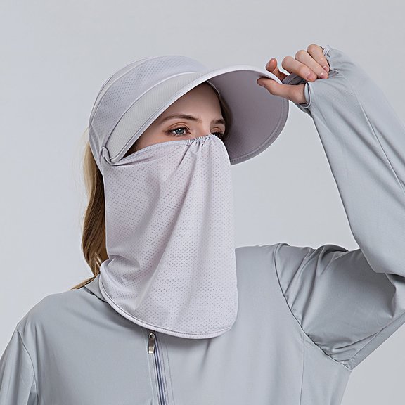 XINPING Women's Full Face Neck Cover Sun Hat, Breathable Mesh UV Protection Wide Brim Cap for Outdoor Activities, Gardening and Beach Vacation