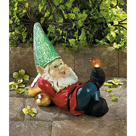 Garden Gnome Funny Lazy Statue Garden Decor And Ornament With Solar Powered Light For A Magical Lawn Yard, Item weight: 2.2 lbs. 11¾