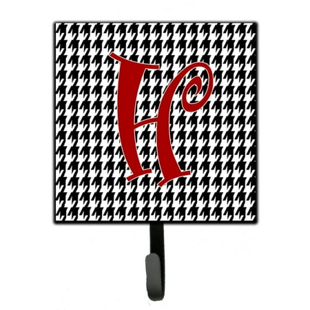 

Carolines Treasures CJ1035-HSH4 Letter H Initial Monogram - Houndstooth Black Leash or Key Holder 7Hx4.25W multicolor