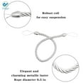 thumbnail image 3 of Deago 2 Pairs Curtain Ropes Tiebacks Decorative Handmade Tie Backs Curtain Holdbacks Holders Cord with 4 Metal Screw Hooks for Window Sheer Drapes Indoor Outdoor, White, 3 of 7