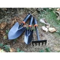 thumbnail image 5 of Garden Tool Set, 3 Piece Durable Gardening Hand Tool Kit with Handle (1 Trowel, 1 Transplant and 1 Cultivator Hand Rake), Gift Set for Gardening Lovers - Black, 5 of 5