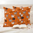 thumbnail image 3 of Orange Halloween Outdoor Waterproof Pillow Covers, Cat Bat Ghost Pumpkins Decorative Square Throw Pillowcase Sofa Cushion Sham for Patio/Couch/Chair, 20"x20" 2 Pack, 3 of 8