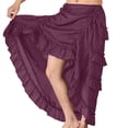 thumbnail image 2 of WTXUE Skirts, Flutter Ruffle, Women Skirt Skirt Solid Mid-Length Women's Plus, Red Size L, 2 of 7