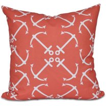 Simply Daisy 16" x 16" Anchor's Up Geometric Print Pillow, Orange