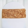 thumbnail image 3 of BalsaCircle 5 Gold Satin Rosettes Stretchable Spandex Chair Sashes Wedding Decorations, 3 of 3