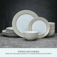 thumbnail image 3 of Pfaltzgraff Grayson Taupe 12-Piece Dinnerware Set Stoneware Round in White, 3 of 12
