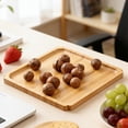 thumbnail image 6 of huayou Natural Bamboo Square Plain Serving Tray, Flat Wooden Platter for Tea Cup Fruit Snack Kitchen Countertop Decoration, 6 of 6