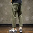 thumbnail image 2 of Pantalones cargo holgados y rectos para hombre, pantalones elásticos para hombre, estilo coreano, pantalones de corte regular, económicos, casuales, largos, a la moda, estéticos, emo, 2 of 5