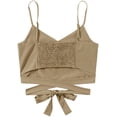 thumbnail image 2 of Women's Spaghetti Strap Knot Back Crop Top Wrap Cami Top, 2 of 5