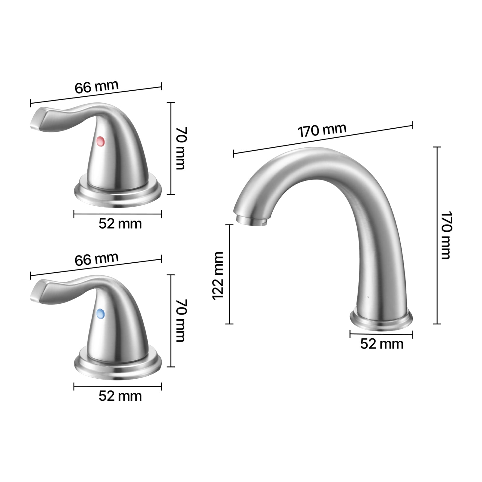 KFFKFF Roman Tub Faucet, 3-Hole Waterfall Bathtub Fixture, Gooseneck Bath Faucet Set with Dual Handles, Deck-Mounted Tub Faucet for Comfortable Bathing, Brushed Stainless Steel, High Arc Design