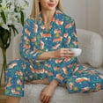 thumbnail image 6 of Fotbe Corgi with Flowers Pattern Long Sleeve Pajama Set for Women,Sleepwear Set,2-piece Loungewear Set,Soft PJs Comfy Nightwear with Pockets -Large, 6 of 7