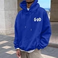 thumbnail image 3 of MHFRRA Sudadera Informal con Capucha para Hombre, de Manga Larga, con Diseño Estampado para Uso Diario, Cómoda Sudadera con Capucha para Otoño E Invierno Azul, 3 of 6