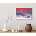 thumbnail image 3 of wall26 Canvas Print Wall Art Orange Sun &amp; Red Sky Over Foggy Mountains Nature Wilderness Photography Modern Art Rustic Scenic Colorful Multicolor for Living Room, Bedroom, Office - 32"x48&qu, 3 of 5
