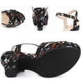 thumbnail image 4 of DARING DIVA Women's Floral Print Platform Block Heels SandalsBlack 6, 4 of 6