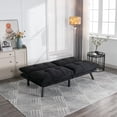 thumbnail image 3 of CARZZI LIFE 70.87" Velvet Futon Sofa Bed, Modern Convertible Sleeper Sofa Couch with Adjustable Backrest and Armrests, Tufted Loveseat Sofa with Metal Legs for Living Room, Bedroom, Apartment, Black, 3 of 7