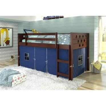 PD-780ATCP-B Twin Size Circles Low Blue Tent Loft in Dark Cappuccino