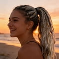 thumbnail image 5 of Dreadlock Extensions Gradient Color - Synthetic Braiding Hair Pieces, Ombre Dreads, Removable Hair Extensions, Boho Festival Style, Lightweight Hairpiece, Summer Beach Look, 5 of 7