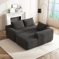 thumbnail image 4 of Yomsum Sturdy Frame L-Shaped Sectional Sofa, Anti-Scratch Wear Resistant Corduroy Couch, Spacious Chaise Sofa Suitable for Guest Room Studio Dormitory Gray, 4 of 7