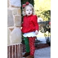 thumbnail image 2 of Infants & Toddlers Wool Knitted Winter-Thick Thermal Leggings | Digital Design Merry Christmas Text (Green-Red, 12M), 2 of 5