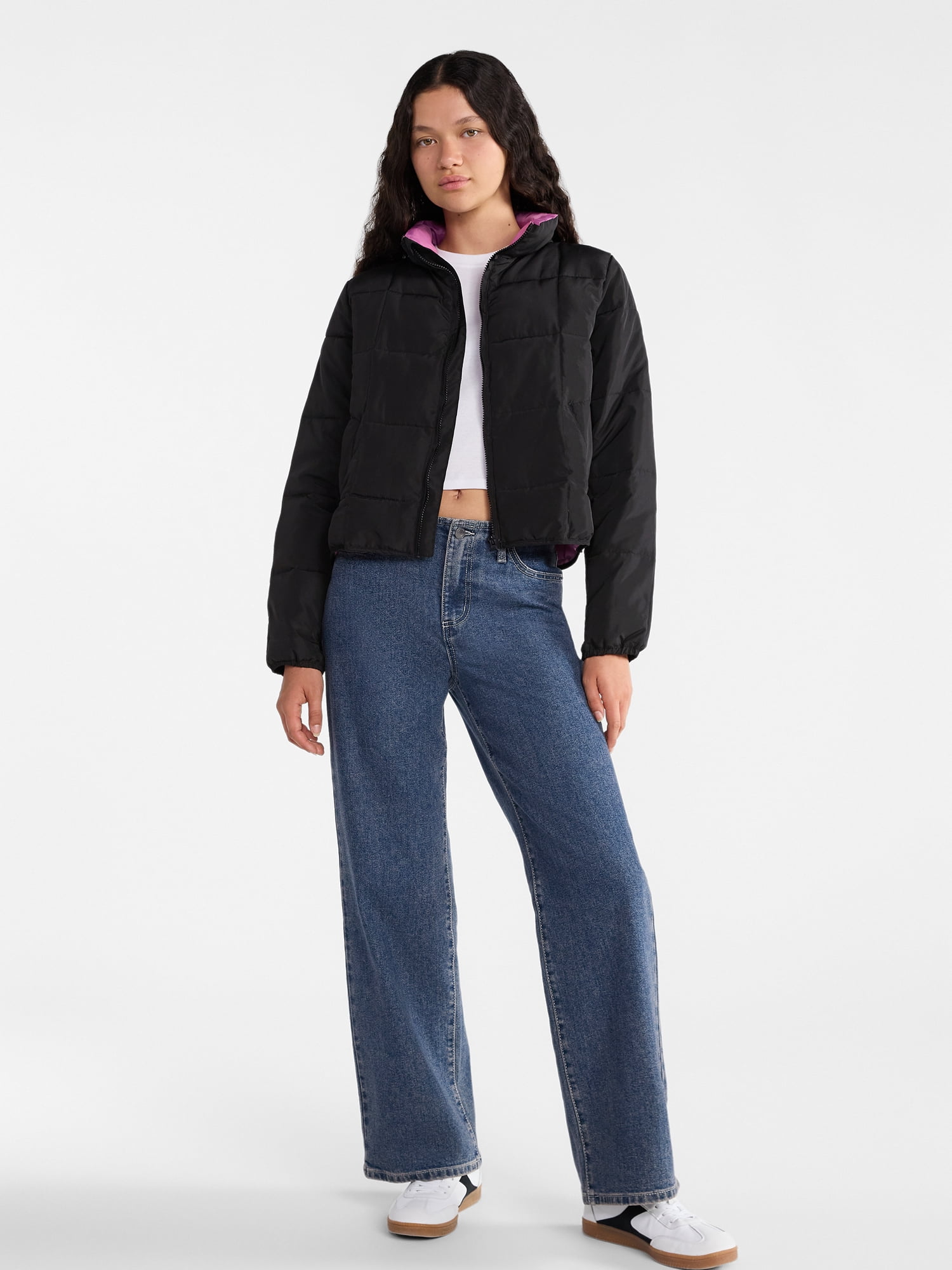 No Boundaries Packable Puffer Jacket, Women's and Women's Plus Sizes XS-4X