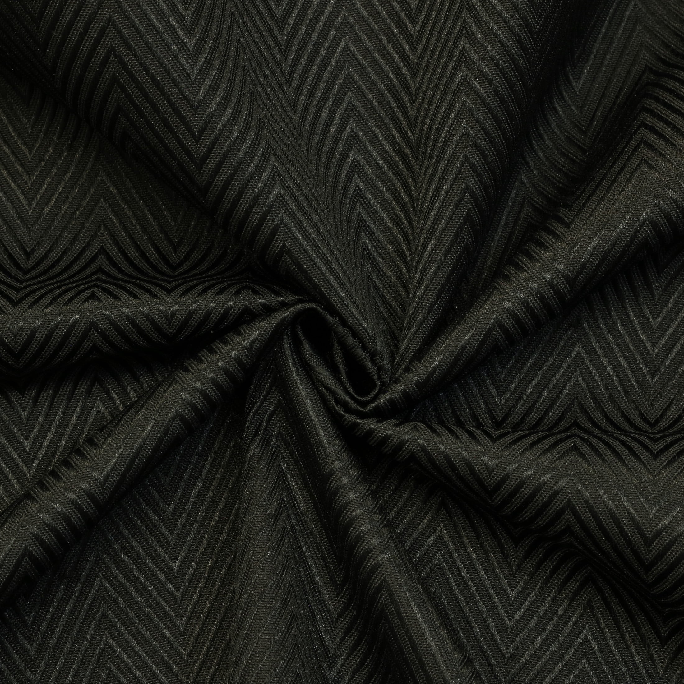 Atlanta Total Blackout Chevron Textured Curtain Panel 52" x 84" in Black
