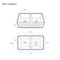 thumbnail image 6 of Delice 33" Double Basin Fireclay Farmhouse Kitchen Sink in Glossy White, 6 of 9