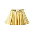 thumbnail image 3 of Zaldita Kids Girls Shiny Metallic Flared Mini Skater Skirt High Waist A-Line Pleated Skirt Gold 8, 3 of 7