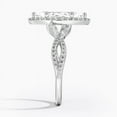 thumbnail image 3 of Dash Jewelry Silver 14K White Gold Plated Ring - Wedding Rings - Marquise Cut Excellent 2.2 Ct Moissanite Ring For Women's - Halo Rings - Eternity Band Twisted Cross Over Infinity Moissanite Ring, 3 of 6