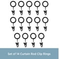 thumbnail image 4 of Kenney Clip Rings for 1/2" Diameter Curtain Rods, Black, Set of 14, 4 of 5