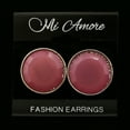 thumbnail image 3 of Mi Amore Pink Acrylic Gem Post-Earrings Silver-Tone/Pink, 3 of 4