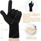 thumbnail image 4 of Guantes Bbq, guantes de horno resistentes al calor 1472/800, guantes ignífugos antideslizantes para barbacoa, cocinar, hornear, asar a la parrilla, soldar (negro, tamaño grande) Feliz Sencillez, 4 of 5